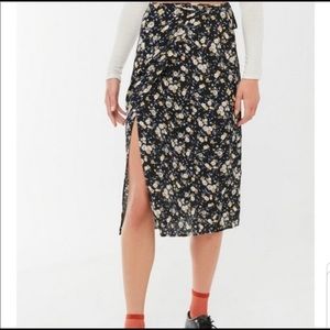Urban Outfitters Floral Midi Wrap Skirt